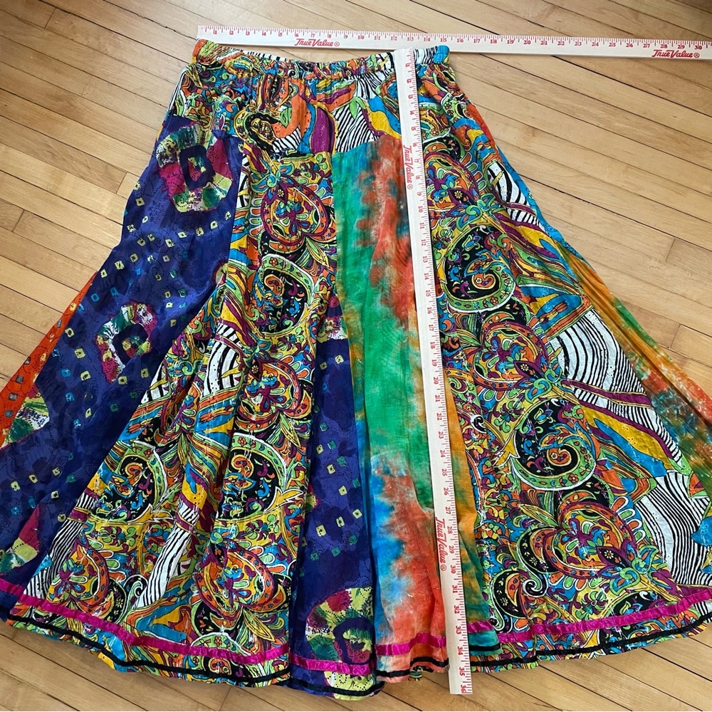 ANU BY NATURAL Mixed Print Patchwork Circle Skirt… - image 9